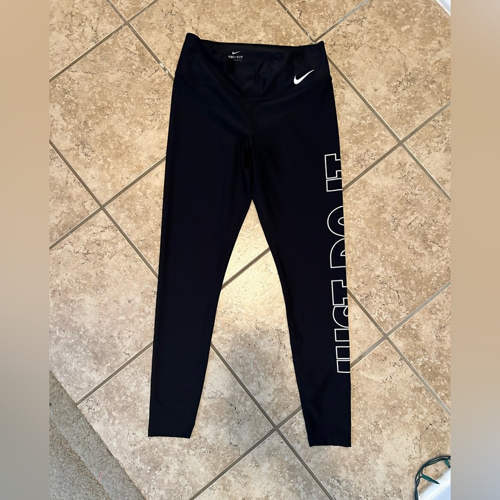 Nike Women’s Training Black Leggings with White Logo